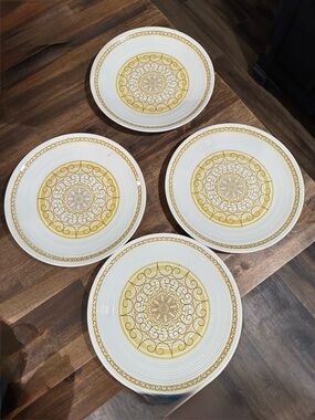 Vintage Retro Max Schonfeld "Sierra" Casual Ironstone 10" Dinner Plate Set of 4
